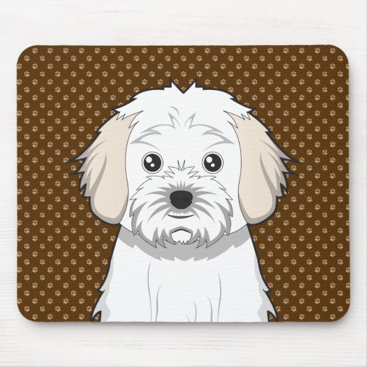 Cavachon犬の漫画の足 マウスパッド (正面)