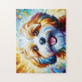 Cavachon Puzzle: Sable and White Cavalier Bichon ジグソーパズル (縦)