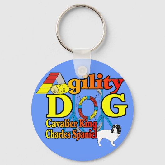 Cavalier_King_Charles_スパニエル犬_機敏性 キーホルダー (正面)