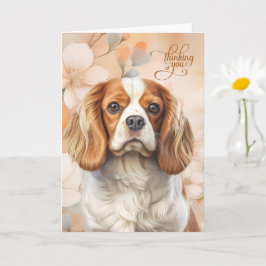 Cavalier King Charles Dog Blossoms Thinking of You カード