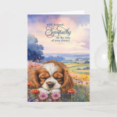 Cavalier King Charles Dog Wildflowers Pet Sympathy カード (正面)