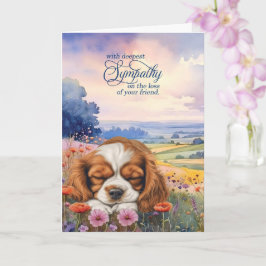 Cavalier King Charles Dog Wildflowers Pet Sympathy カード