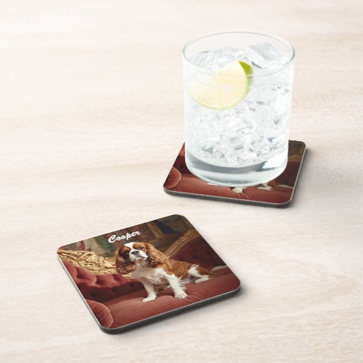 Cavalier King Charles Personalized Coaster Set コースター (右側)