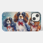Cavalier King Charles Puppies iphone カーケース iPhoneケース (裏面横)