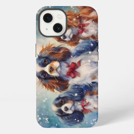 Cavalier King Charles Puppies iphone カーケース iPhoneケース (裏面)