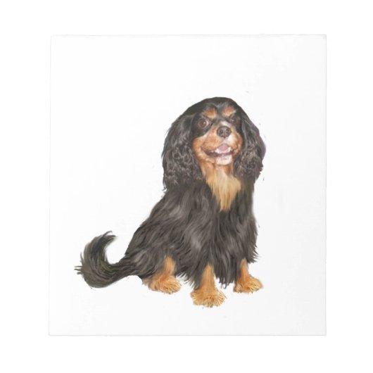 Cavalier King Charles (R) - ブラックタンの.png ノートパッド (正面)