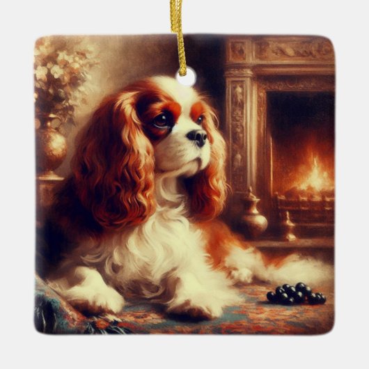 Cavalier King Charles Spaniel セラミックオーナメント (正面)