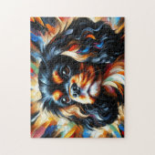  Cavalier King Charles Spaniel Black and Tan Art ジグソーパズル (縦)