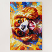 Cavalier King Charles Spaniel Blenheim Dog Acrylic ジグソーパズル (縦)