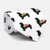 Cavalier King Charles Spaniel Bohemian Floral ネクタイ (ロール)
