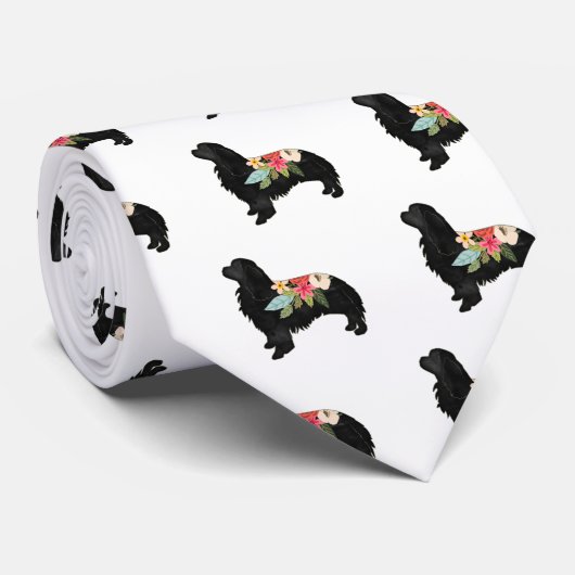 Cavalier King Charles Spaniel Bohemian Floral ネクタイ (ロール)