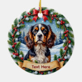 Cavalier King Charles Spaniel Christmas セラミックオーナメント (裏面)