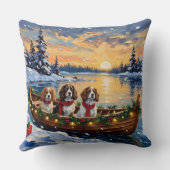 Cavalier King Charles Spaniel Christmas Boat クッション (裏面)