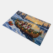 Cavalier King Charles Spaniel Christmas Boat ドアマット (アングル)