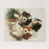 Cavalier King Charles Spaniel Christmas Puzzle ジグソーパズル (横)