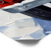 Cavalier King Charles Spaniel Christmas Red Truck ポスター (コーナー)