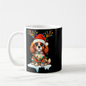 Cavalier King Charles Spaniel Christmas Reindeer P コーヒーマグカップ (左)