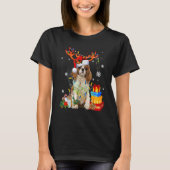 Cavalier King Charles Spaniel Christmas Reindeer S Tシャツ (正面)