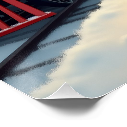 Cavalier King Charles Spaniel Christmas Train ポスター (コーナー)