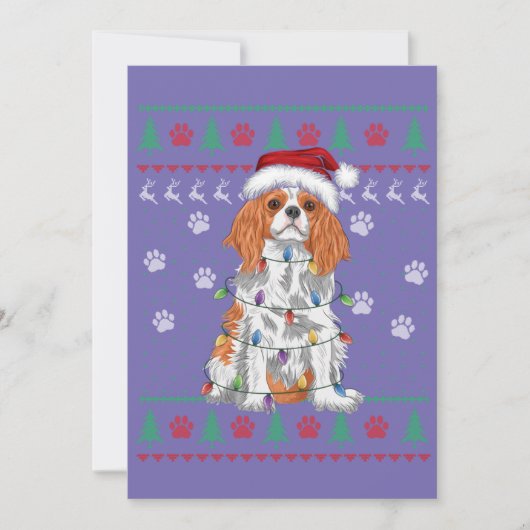Cavalier King Charles Spaniel Christmas Ugly Sweat 招待状 (正面)