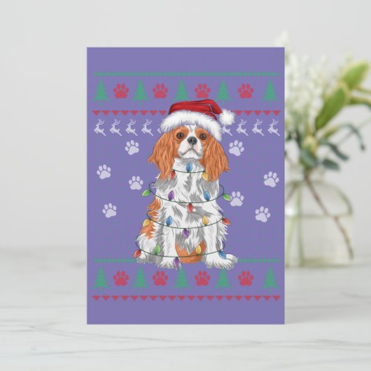 Cavalier King Charles Spaniel Christmas Ugly Sweat 招待状 (スタンド正面)