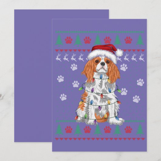 Cavalier King Charles Spaniel Christmas Ugly Sweat 招待状 (正面/裏面)
