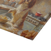 Cavalier King Charles Spaniel Cooking in Kitchen カッティングボード (角)