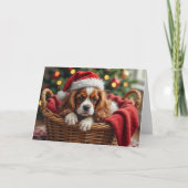 Cavalier King Charles Spaniel Cozy Basket カード (正面)