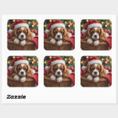 Cavalier King Charles Spaniel Cozy Basket スクエアシール (シート)