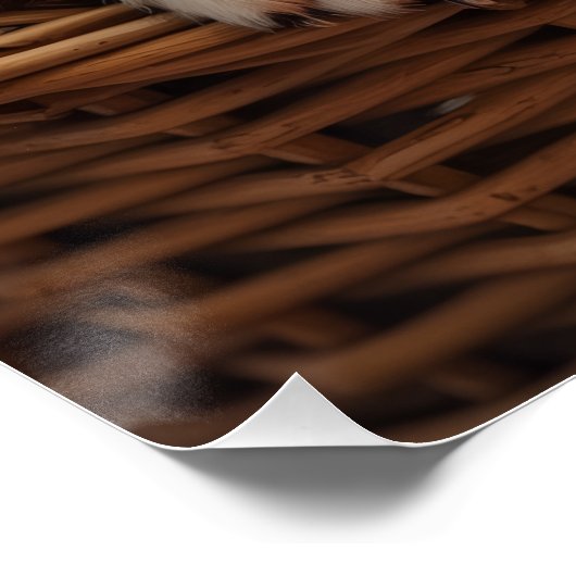 Cavalier King Charles Spaniel Cozy Basket ポスター (コーナー)