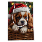 Cavalier King Charles Spaniel Cozy Basket ミディアムペーパーバッグ (正面)