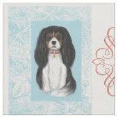 Cavalier King Charles Spaniel Design ファブリック (クローズアップ)