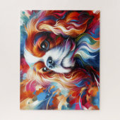 Cavalier King Charles Spaniel Dog Acrylic Art ジグソーパズル (縦)