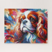 Cavalier King Charles Spaniel Dog Acrylic Art ジグソーパズル (横)