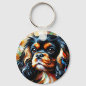 Cavalier King Charles Spaniel Dog Acrylic Print キーホルダー (正面)
