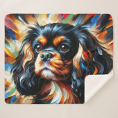Cavalier King Charles Spaniel Dog Acrylic Print シェルパブランケット (正面(横))