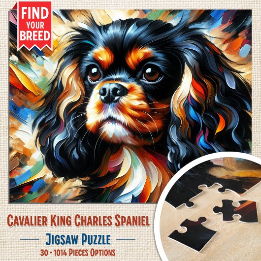 Cavalier King Charles Spaniel Dog Acrylic Print ジグソーパズル