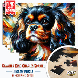 Cavalier King Charles Spaniel Dog Acrylic Print ジグソーパズル