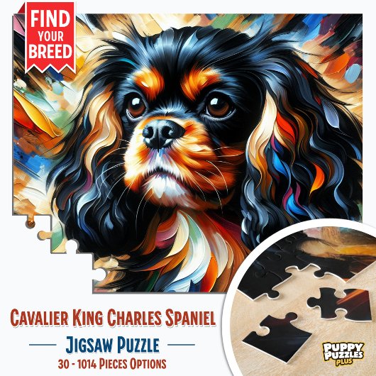 Cavalier King Charles Spaniel Dog Acrylic Print ジグソーパズル