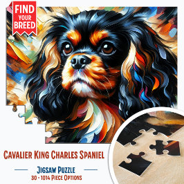 Cavalier King Charles Spaniel Dog Acrylic Print ジグソーパズル