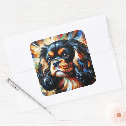 Cavalier King Charles Spaniel Dog Acrylic Print スクエアシール (封筒)