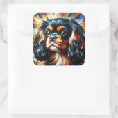 Cavalier King Charles Spaniel Dog Acrylic Print スクエアシール (バッグ)