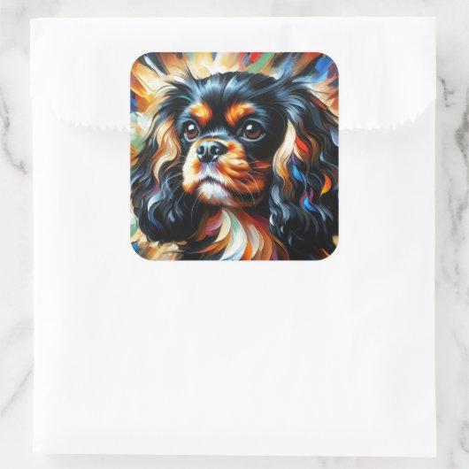 Cavalier King Charles Spaniel Dog Acrylic Print スクエアシール (バッグ)