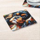 Cavalier King Charles Spaniel Dog Acrylic Print ペーパーコースター (アングル)