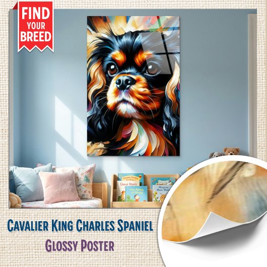 Cavalier King Charles Spaniel Dog Acrylic Print ポスター