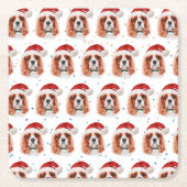 Cavalier King Charles Spaniel Dog Breed Christmas スクエアペーパーコースター (正面)