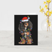 Cavalier King Charles Spaniel Dog Christmas Lights カード (黄色い花)