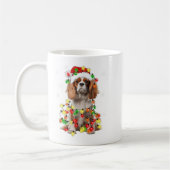 Cavalier King Charles Spaniel Dog Christmas Lights コーヒーマグカップ (左)