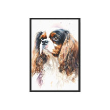 Cavalier King Charles Spaniel Dog in Watercolor