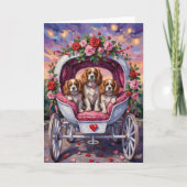 Cavalier King Charles Spaniel Dog Valentine's Day カード (正面)